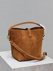 Okify YSL Le 37 Small Brown Suede Bucket Bag 17×20×13cm - 3