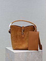 Okify YSL LE 5 A 7 Brown Sueda Bucket Bag 26×20×12cm - 1