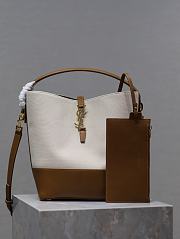 Okify YSL LE37 Canvas and Leather Bucket Bag 26×20×12cm - 1