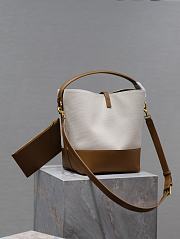 Okify YSL LE37 Canvas and Leather Bucket Bag 26×20×12cm - 2