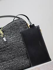 YSL LE 37 Black Woven Bucket Bag 20×25×16cm - 5