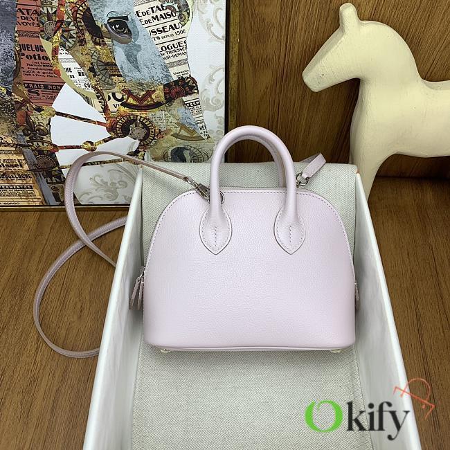 Okify Hermes Mini Bolide Evercolor Light Pink With Inner Brown 20x15x8cm - 1