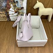 Okify Hermes Mini Bolide Evercolor Light Pink With Inner Brown 20x15x8cm - 4