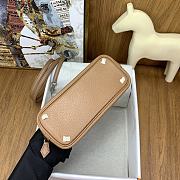 Okify Hermes Mini Bolide Evercolor Light Brown With Silver Hardware 20x15x8cm - 4