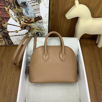 Okify Hermes Mini Bolide Evercolor Light Brown With Silver Hardware 20x15x8cm