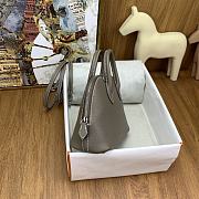 Okify Hermes Mini Bolide Evercolor Light Gray With Silver Hardware 20x15x8cm - 2