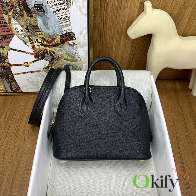 Okify Hermes Mini Bolide Evercolor Black With Gold Hardware 20x15x8cm - 1