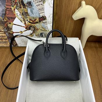 Okify Hermes Mini Bolide Evercolor Black With Silver Hardware 20x15x8cm