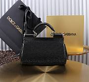 Okify Dolce&Gabbana Black Small Sicily Handbag 11x18x6cm - 3