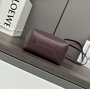 Okify Loewe Mini Puzzle Fold Tote Bag in Shiny Calfskin Dark Burgundy 16.5x9.5x20cm - 4