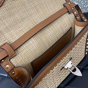 Okify Valentino Rockstud Shoulder Bag in Woven Raffia 22.5x15.5x6cm - 2