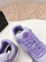 Okify Chanel Wool Tweed, Calfskin And Suede Purple Sneakers  - 4