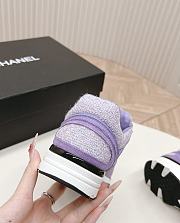 Okify Chanel Wool Tweed, Calfskin And Suede Purple Sneakers  - 2