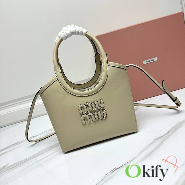 Okify MiuMiu IVY White Leather Bag 22x14x11cm - 1