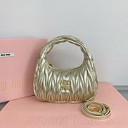 Okify MiuMiu Wander matelassé nappa leather hobo Pyrite bag 28x27x10cm - 1