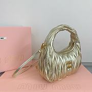 Okify MiuMiu Wander matelassé nappa leather hobo Pyrite bag 28x27x10cm - 5