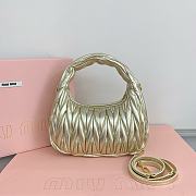 Okify MiuMiu Wander matelassé nappa leather hobo Pyrite bag 28x27x10cm - 4