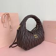 Okify MiuMiu Wander matelassé nappa leather hobo dark brown bag 28x27x10cm - 4