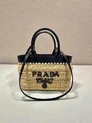 Okify Prada Mini crochet and leather tote bag 21x21.6x10cm - 1