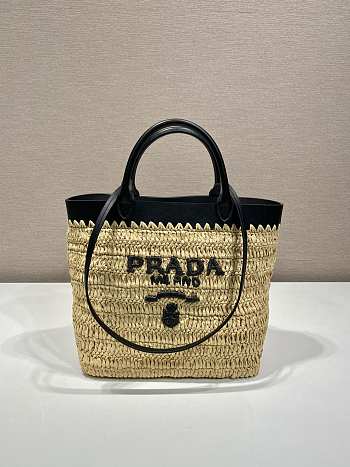 Okify Prada Small crochet and leather tote bag 26x25x14cm