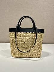 Okify Prada Small crochet and leather tote bag 26x25x14cm - 4