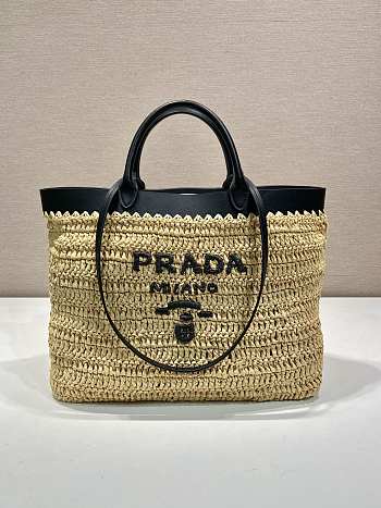 Okify Prada Medium crochet and leather tote bag 32x29x16cm