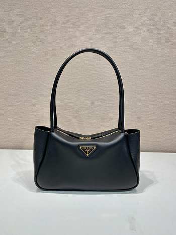 Okify Prada Black Leather Handbag 28x18x11cm