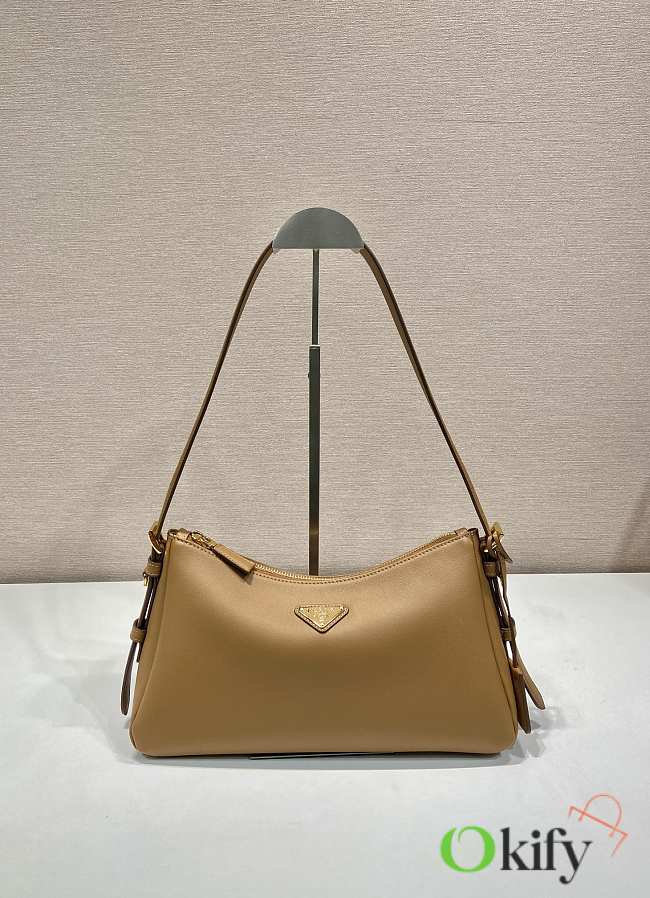 Okify Prada Aimée caramel leather shoulder bag 31x18x10cm - 1