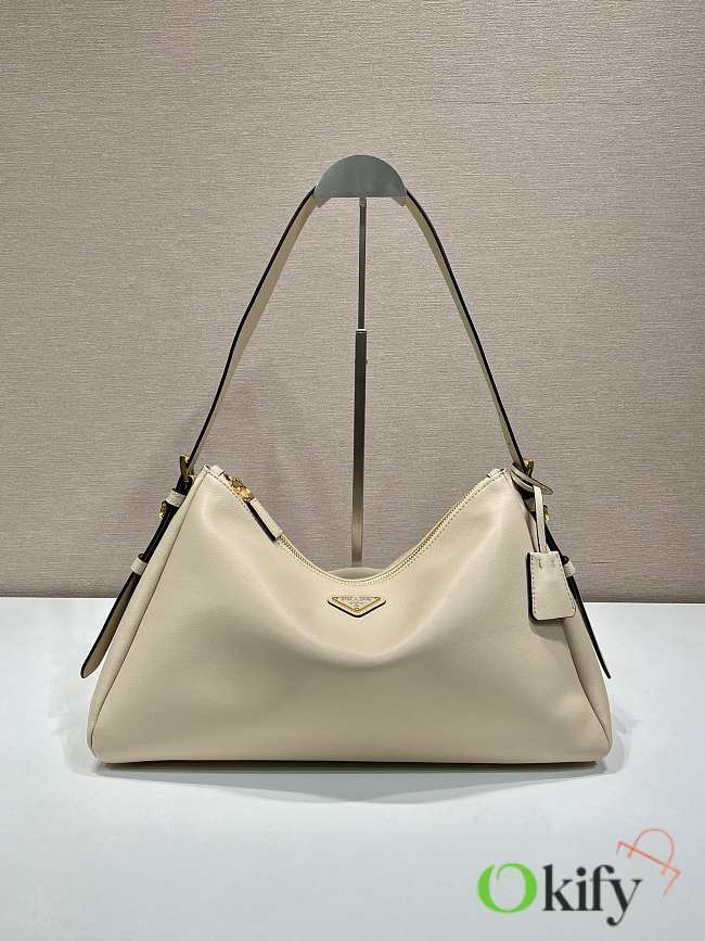 Okify Prada Aimée white leather shoulder bag 39x24x12cm - 1