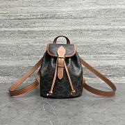 Okify Celine Mini Folco Black Backpack in Triomphe Canvas and Calfskin 20×10.5×17cm - 1