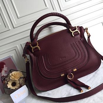 Okify Chloe Large Marcie bag in Dimness Purple Grained Leather 36x12x28cm