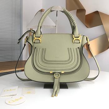 Okify Chloe Large Marcie bag in Matcha Green Grained Leather 36x12x28cm