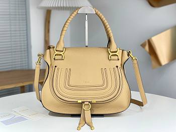 Okify Chloe Large Marcie bag in Milk Tea Grained Leather 36x12x28cm