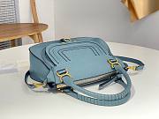 Okify Chloe Large Marcie bag in Blue Grained Leather 36x12x28cm - 2