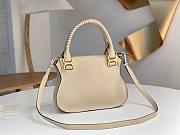 Okify Chloe Medium Marcie bag in Cream Grained Leather 30x23x10cm - 3