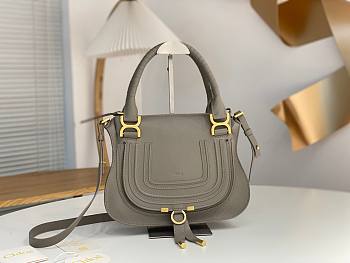 Okify Chloe Medium Marcie bag in Gray Grained Leather 30x23x10cm