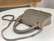 Okify Chloe Medium Marcie bag in Gray Grained Leather 30x23x10cm - 4