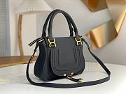 Okify Chloe Medium Marcie bag in Black Grained Leather 30x23x10cm - 4