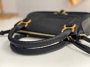 Okify Chloe Medium Marcie bag in Black Grained Leather 30x23x10cm - 5