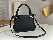 Okify Chloe Medium Marcie bag in Black Grained Leather 30x23x10cm - 2