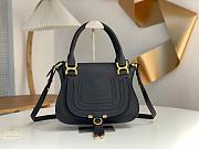 Okify Chloe Medium Marcie bag in Black Grained Leather 30x23x10cm - 1