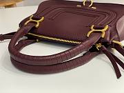 Okify Chloe Medium Marcie bag in Burgundy Grained Leather 30x23x10cm - 3