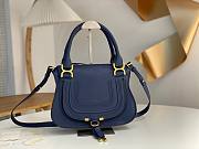 Okify Chloe Medium Marcie bag in Dark Blue Grained Leather 30x23x10cm - 1