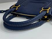 Okify Chloe Medium Marcie bag in Dark Blue Grained Leather 30x23x10cm - 4