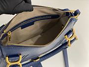 Okify Chloe Medium Marcie bag in Dark Blue Grained Leather 30x23x10cm - 5