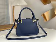 Okify Chloe Medium Marcie bag in Dark Blue Grained Leather 30x23x10cm - 3