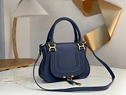 Okify Chloe Medium Marcie bag in Dark Blue Grained Leather 30x23x10cm - 2