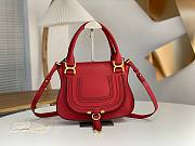 Okify Chloe Medium Marcie bag in Red Grained Leather 30x23x10cm - 1