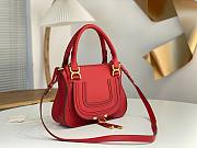 Okify Chloe Medium Marcie bag in Red Grained Leather 30x23x10cm - 4