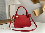 Okify Chloe Medium Marcie bag in Red Grained Leather 30x23x10cm - 2